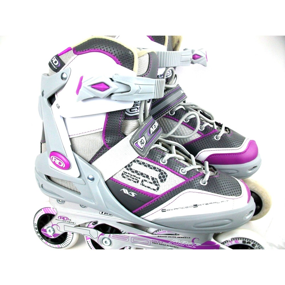 Roller Derby Women's Aerio Q-60 Inline Skates - Gray/White/Pink (8)